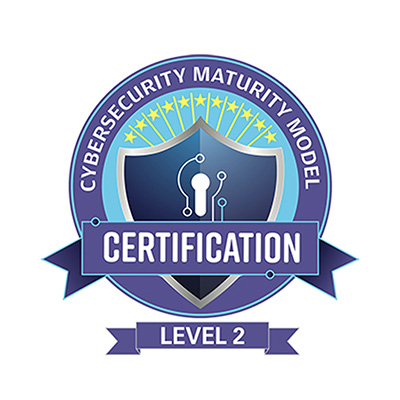 CMMC Cybersecurity Maturity Model Certification Level 2 badge for Advantage Manufacturing in Colorado Springs, CO, USA.