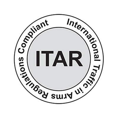 ITAR International Traffic in Arms Regulations Compliant badge for Advantage Manufacturing in Colorado Springs, CO, USA.