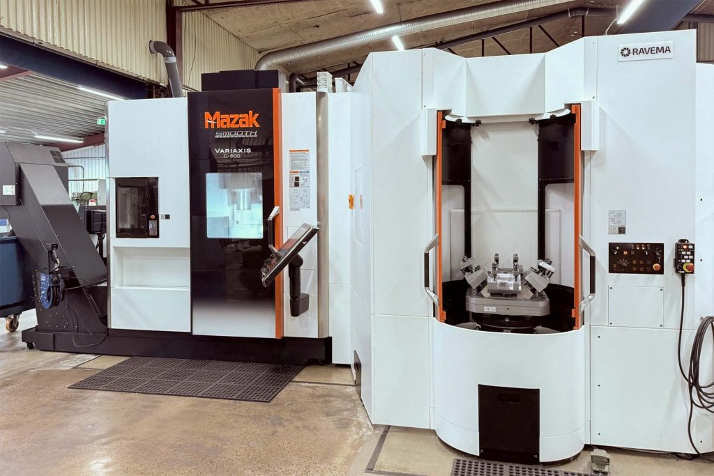 Mazak 5 axis vertical machining equipment at Advantage Manufacturing in Colorado Springs, Colorado, USA.